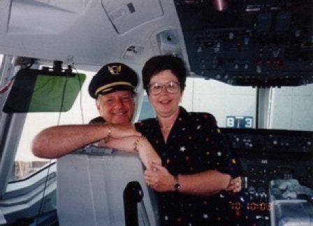 Capt. & Mrs. Pinter in cockpit